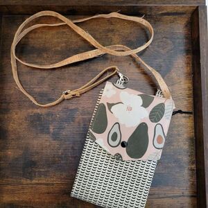 Crossbody floral & Avocado Phone Wallet Bag